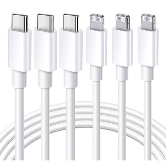 Premium PD 3 Pack 6FT USB C to Lightning Cable Fast Charge for iPhone 14 13 12 - Picture 2 of 7
